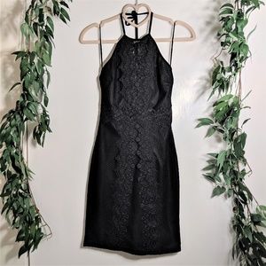 Nasty Gal x Nana Judy Crochet Mesh Halter Dress